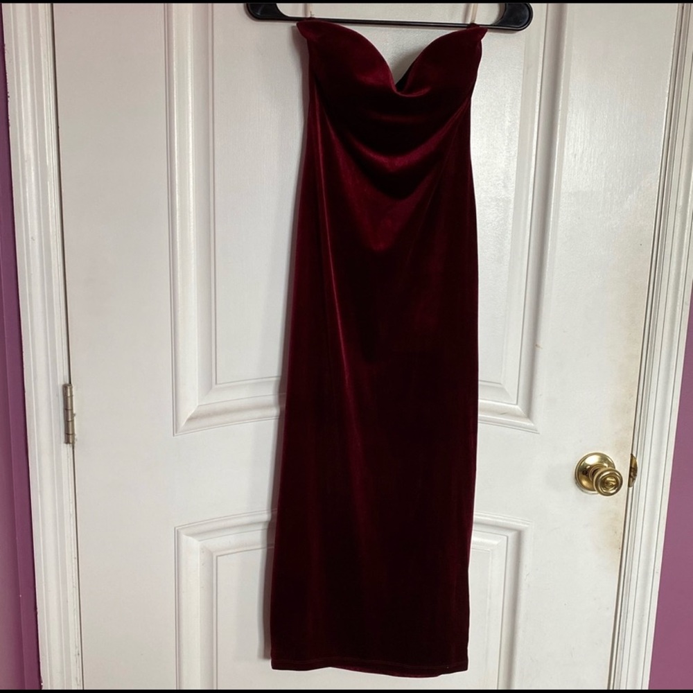 Red Velvet Midi Dress